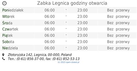 nfz legnica godziny otwarcia